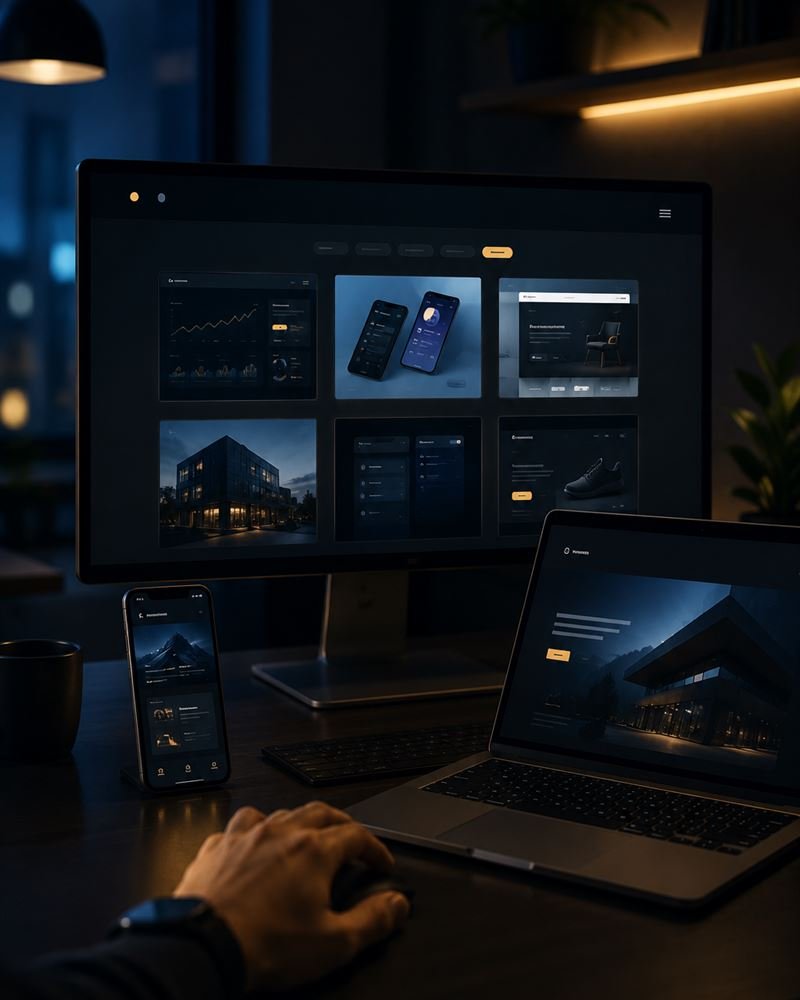 Una página con propósito vista en computadora y en celular