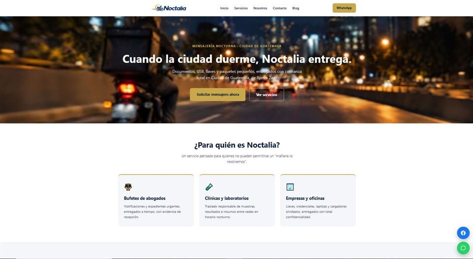 Sitio web de Noctalia, un proyecto de Páginas con Propósito