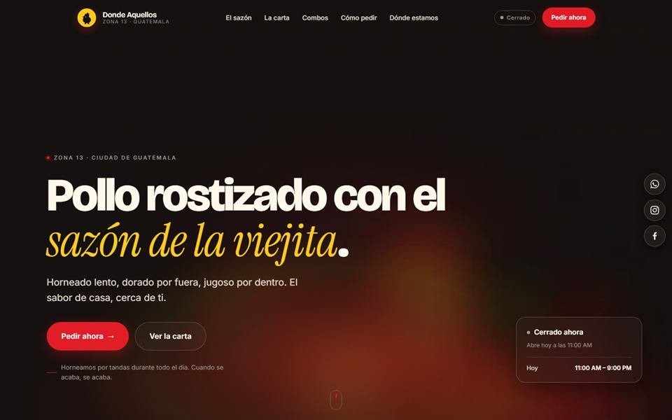 Avance del sitio de Donde Aquellos
