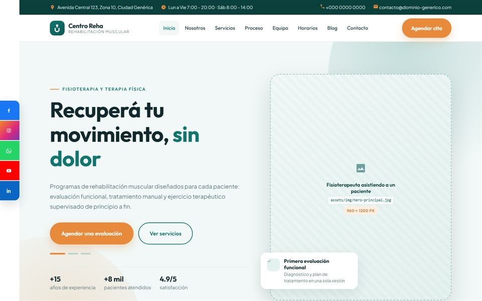 Avance del sitio de Centro Reha